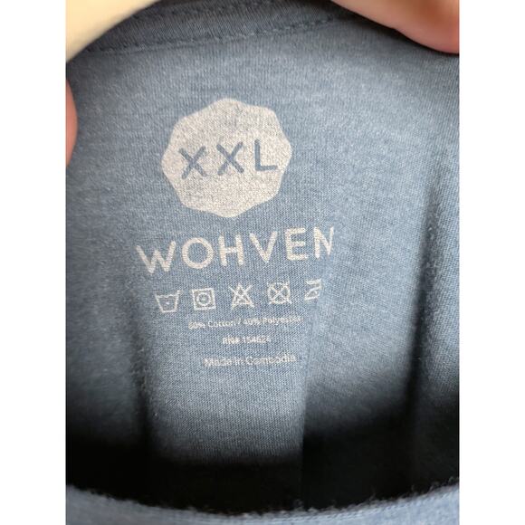 WOHVEN Blue Graphic T-Shirt Cotton Blend Short Sleeve March 2019 Men's XXL - Picture 5 of 5